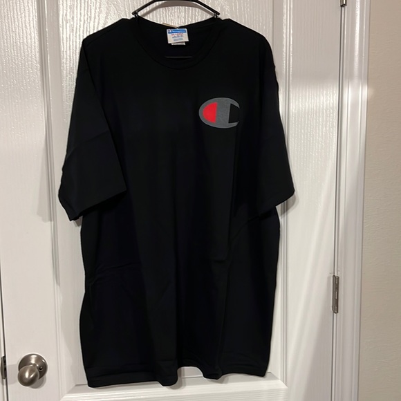 CHAMPION Big C Logo Embroidered Black 2XL Vintage 90s Heavyweight Tee Shirt - Picture 1 of 6